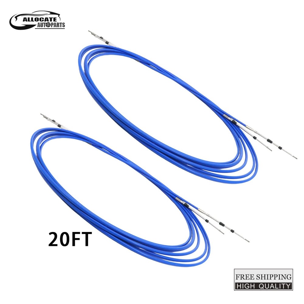 33C 2PCS 20FT For Yamaha Boat Control LeverThrottle Control Cable Universal