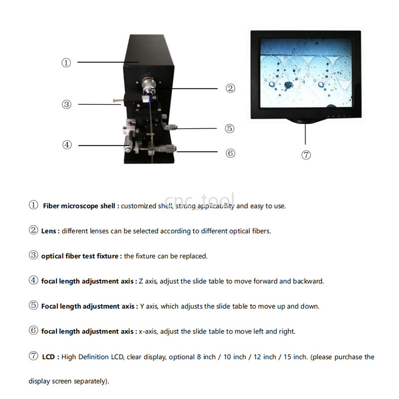 400X Fiber Array FA Optical Fiber End Face Inspection Microscope + 8inch Display