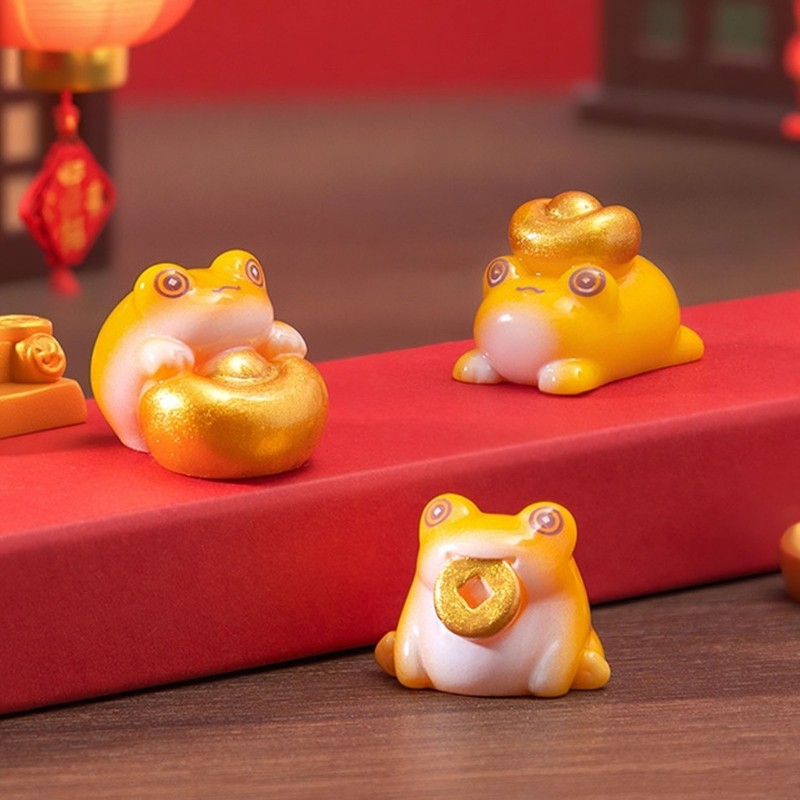 4Pcs Resin Toads Figurines Mini Toads Statues Microlandscape Ornament Toy Gift