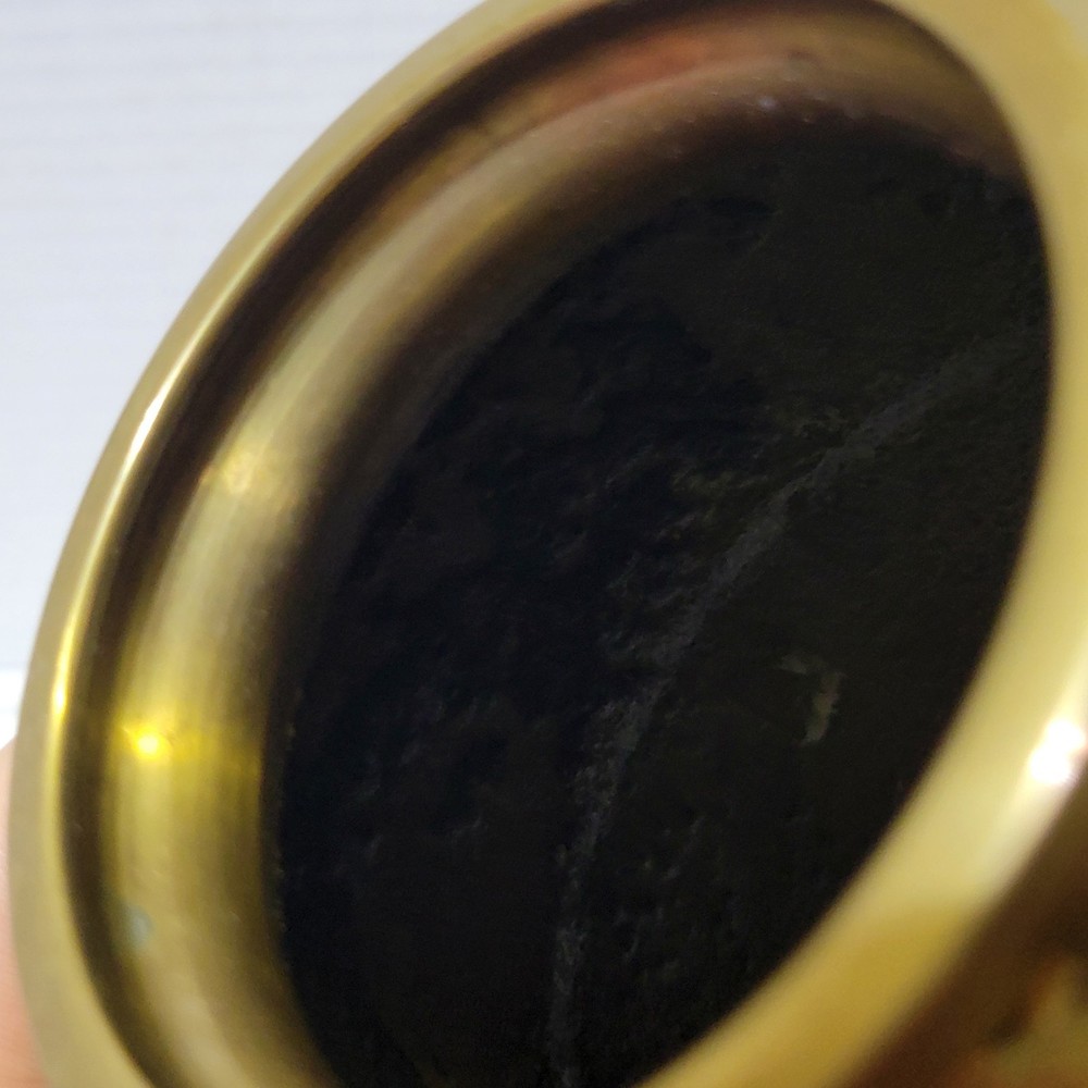Brass Urn Flower Vase Double Handle 7in