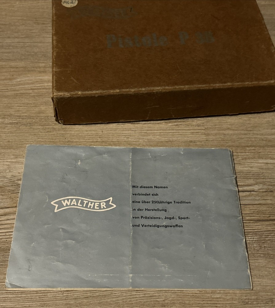 Original Walther Pistole P38 German Empty Cardboard Box With German Instructions