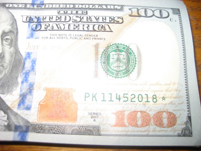 $100 bill (One Hundred Dollar Bill) - 2017A Star Note - CRISP UNCIRCULATED