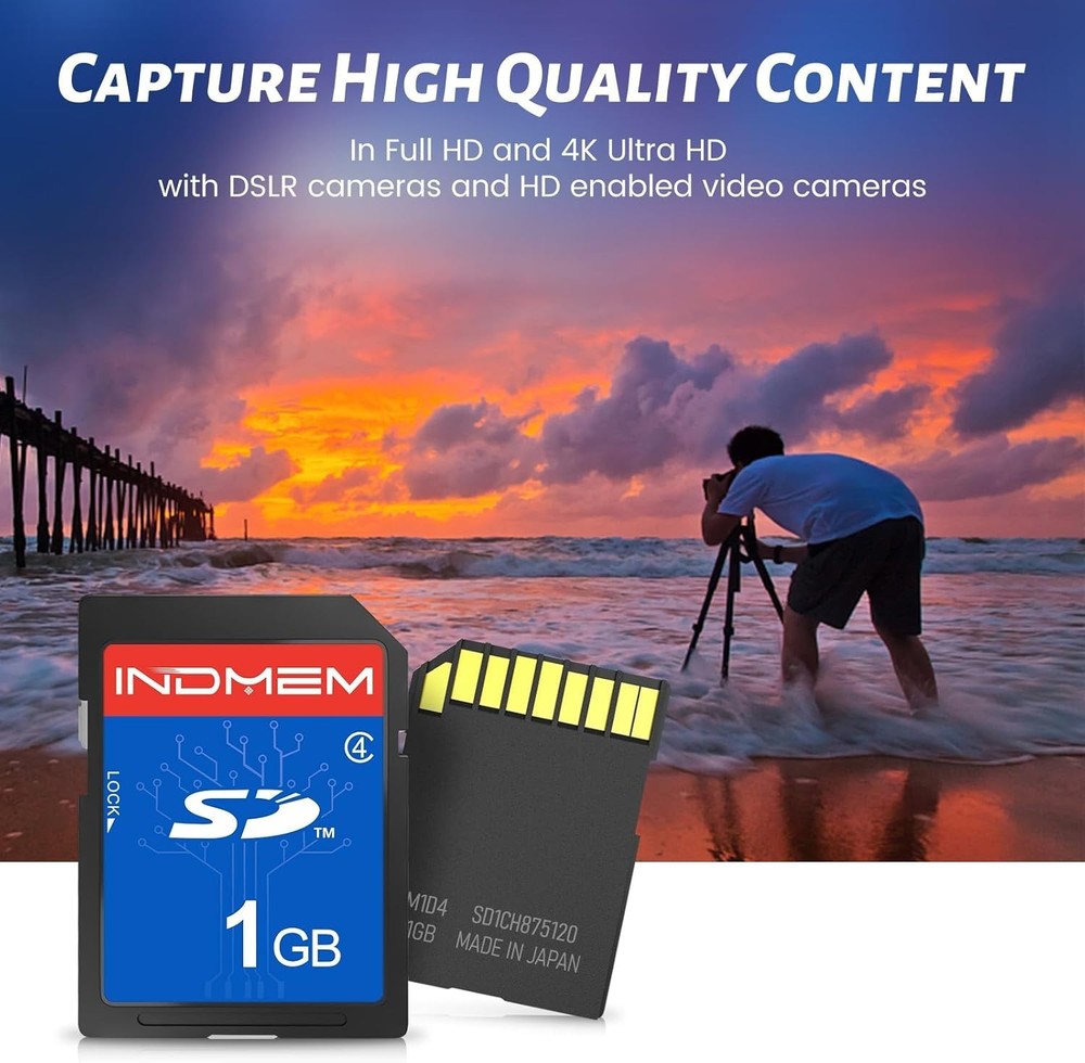 SD Card 1GB 2 Pack Class 4 Flash Memory Cards MLC Stanard Secure Digital Card...