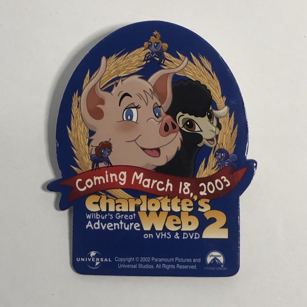 charlotte’s web 2 dvd release cardboard pin 2003