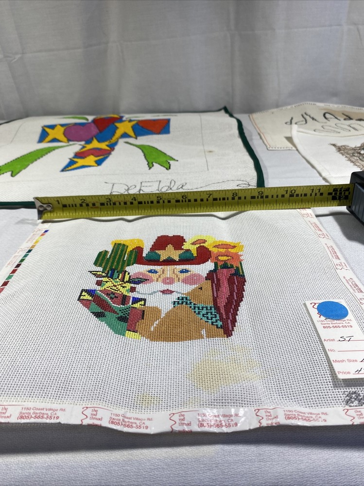 Handpainted Needlepoint Canvas lot 6