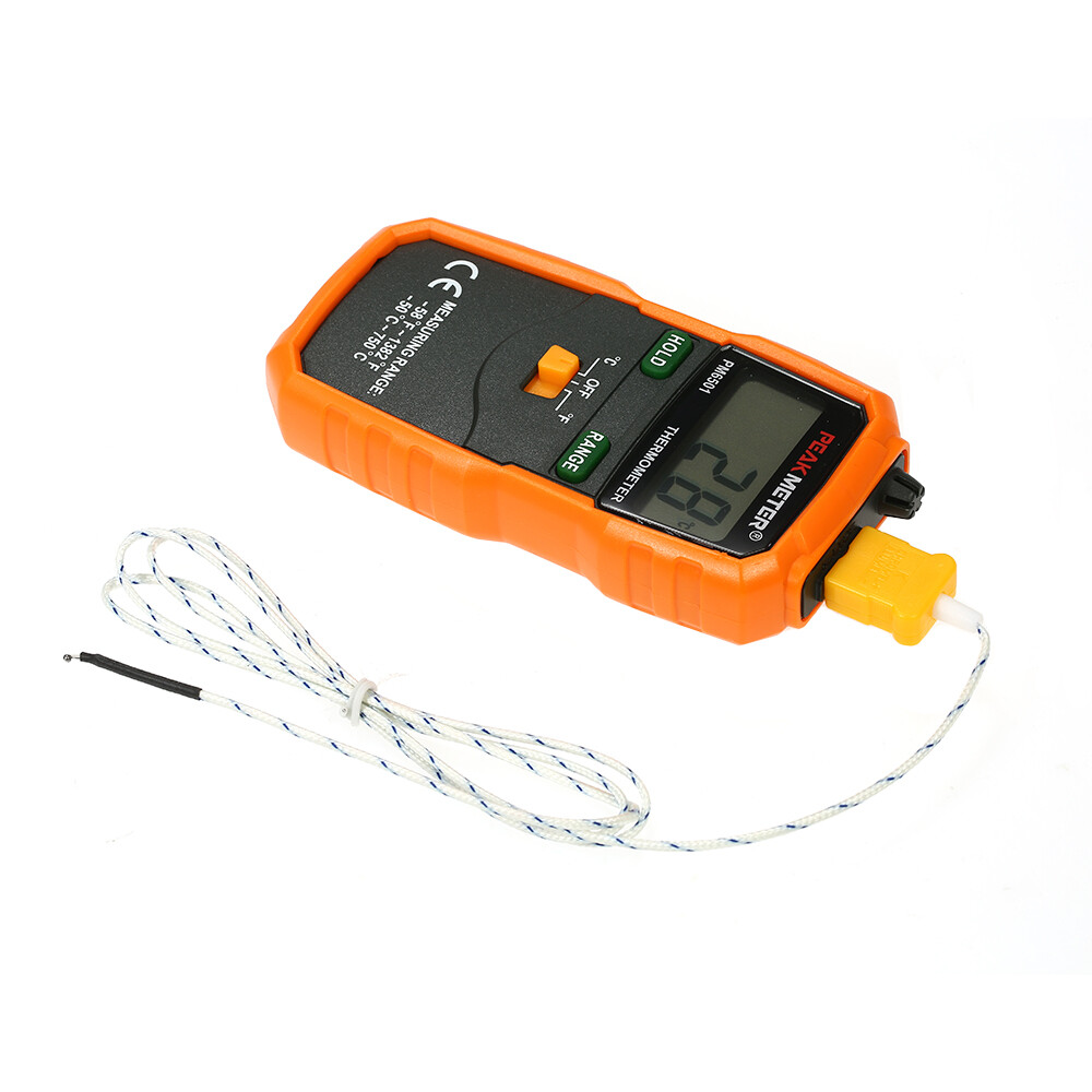 PEAKMETER PM6501 LCD Display K Type Temperature Meter Thermocouple W/Data E1N9