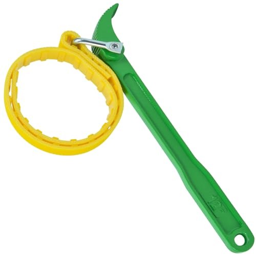 Adjustable Strap Wrench, 12’ Handle, Rubber Strap Pipe Wrench, Oil Filter