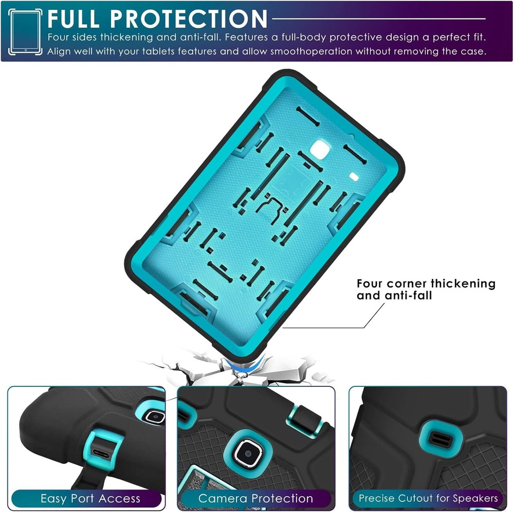 Case for Samsung Galaxy Tab E 8.0" 2016, Shockproof, Multi-Angle Kickstand