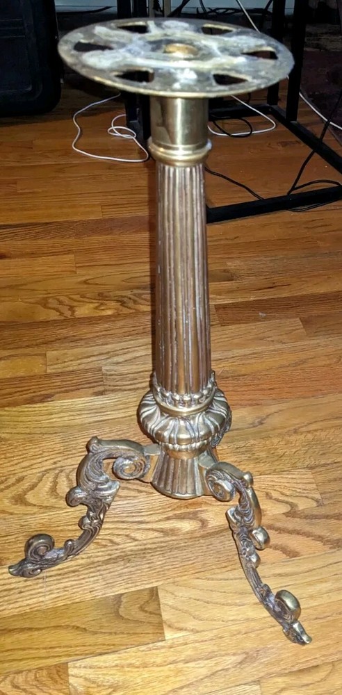 20" Solid Brass MCM Hollywood Regency Victorian Style Seat or Table Base Stand