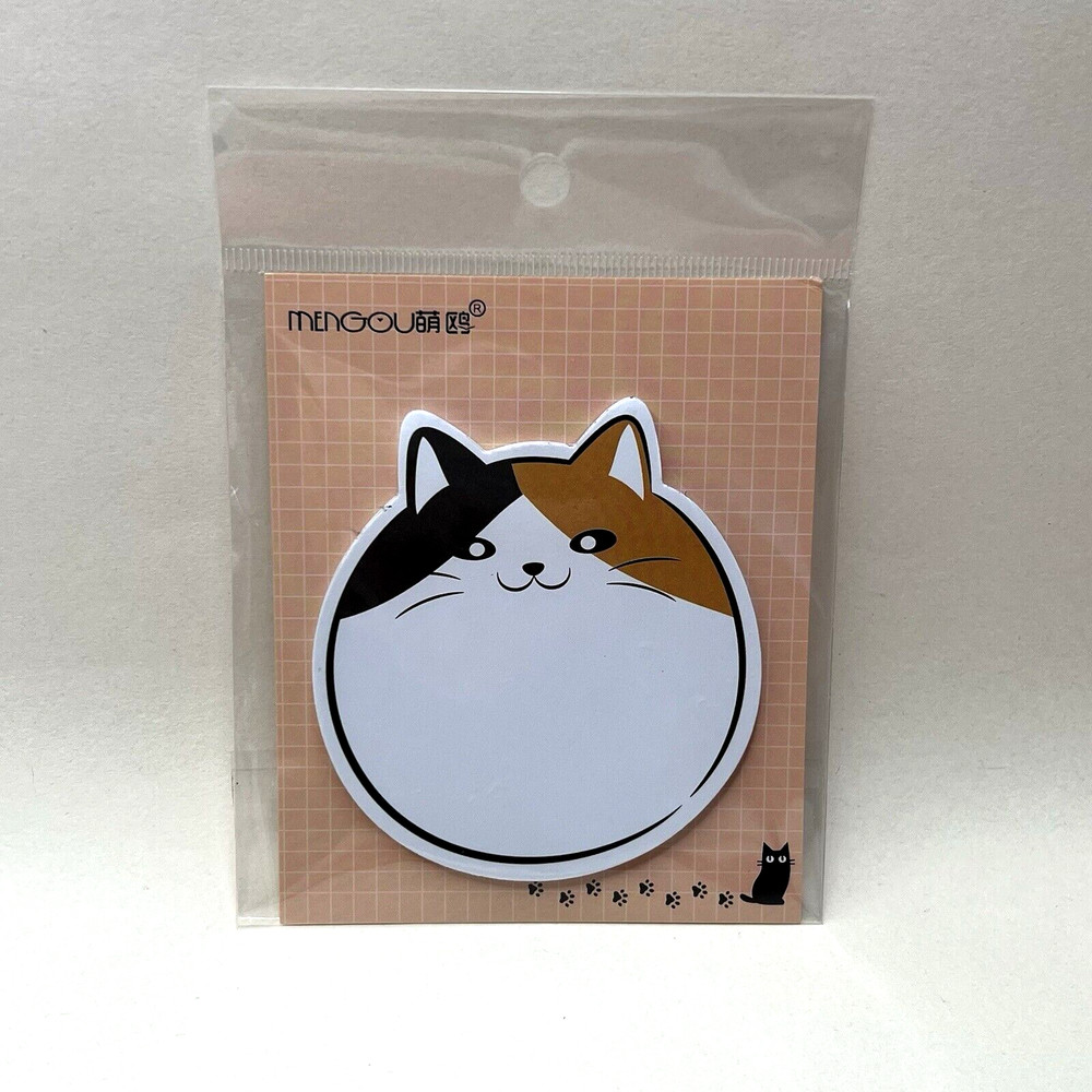 Calico Cat Sticky Note Pad Memo School Lunch Notes