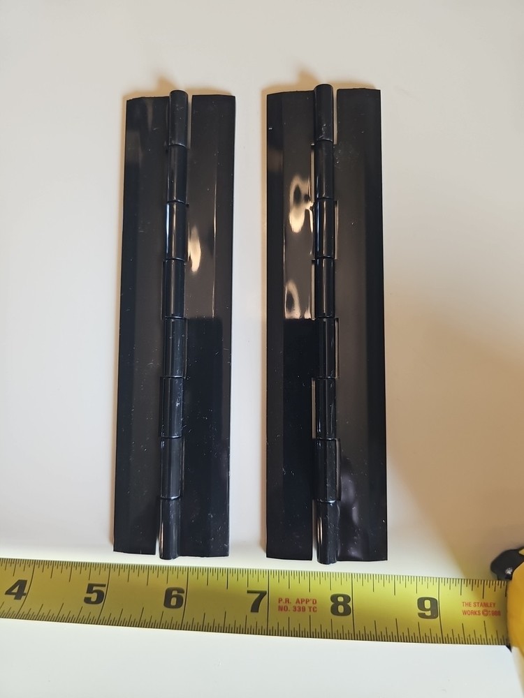 PIANO HINGE BLACK  ACRYLIC PLASTIC   6" LONG (ONE PAIR)     -   PB6