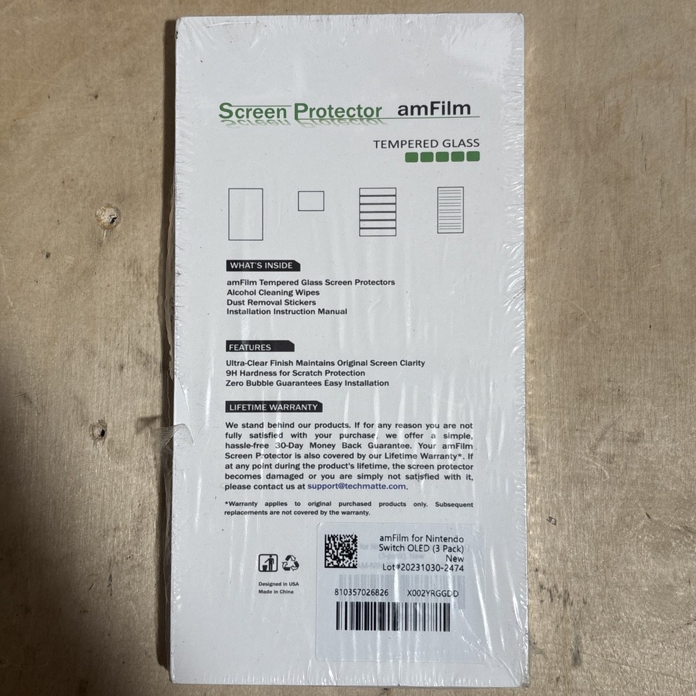 Nintendo Switch amFilm Tempered Glass Screen Protector 3 pack