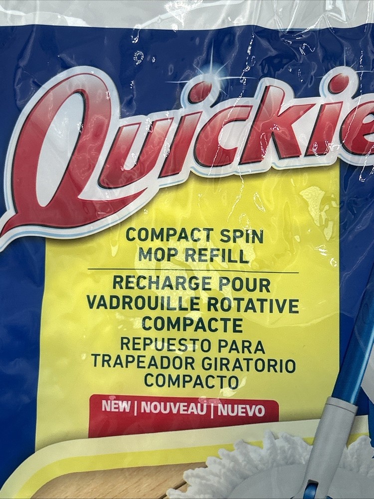 Quickie Water Compact Spin Mop Refill Floor Cleaning System Microfiber Clean