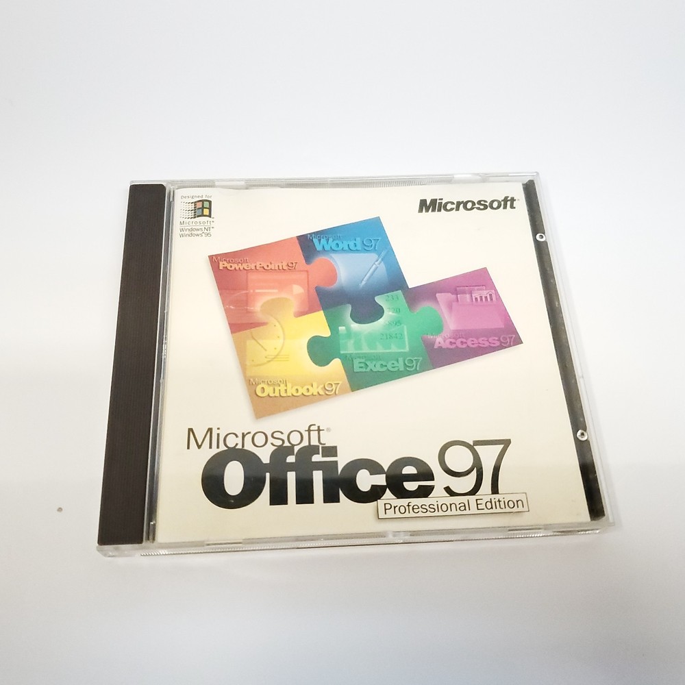 MICROSOFT OFFICE 97 Professional Edition CD, w/ Key Code -1997 for Windows 95 NT