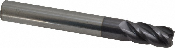 Accupro 1/2" Diam 4 Flute Single End Solid Carbide 0.06" Corner Radius End Mi...