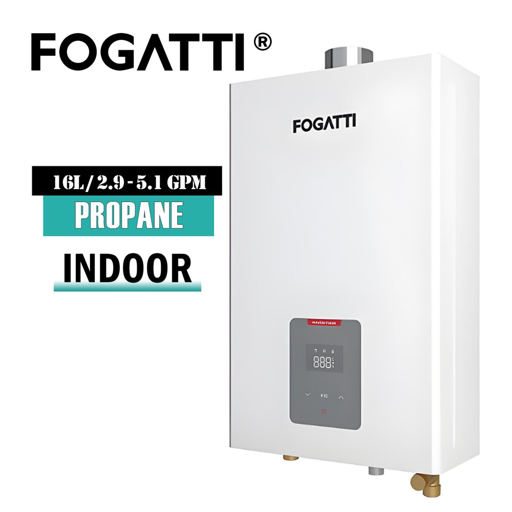 Tankless Water Heater Propane, 120,000 BTU 5.1 GPM Indoor Hot Water Whole House