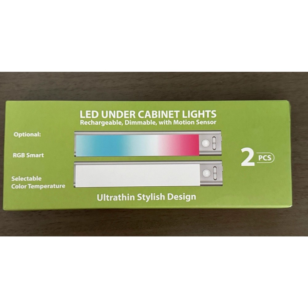 New LED Cabinet Lights 2pcs – Rechargeable, Dimmable, Motion Sensor, Slim Design