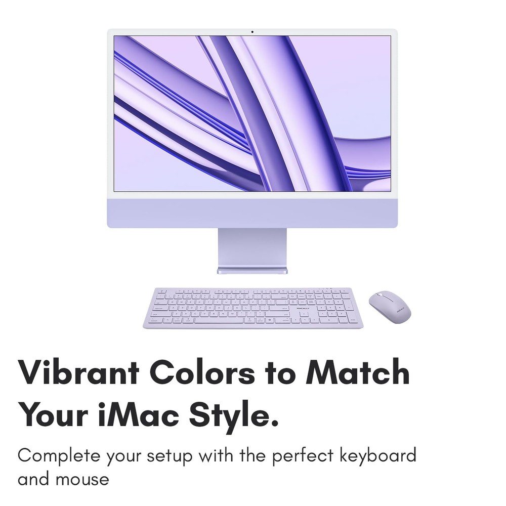 Wireless Keyboard and Mouse Combo for Mac - Compatible Apple Bluetooth Keyboa...