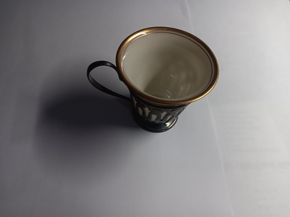 STERLING SILVER DEMITASSE CUP WITH LENOX INSERT