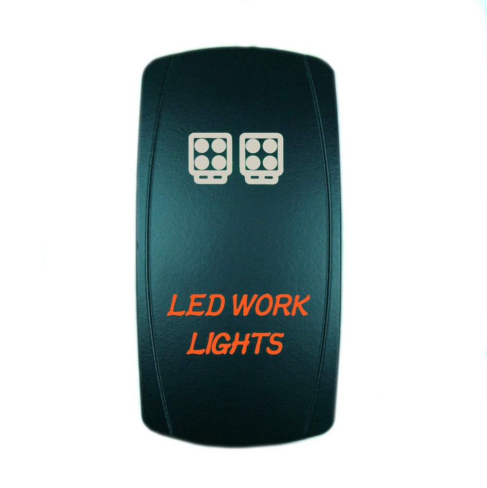 Laser ORANGE Rocker Switch LED WORK LIGHTS 20A 12V On/off LED Light