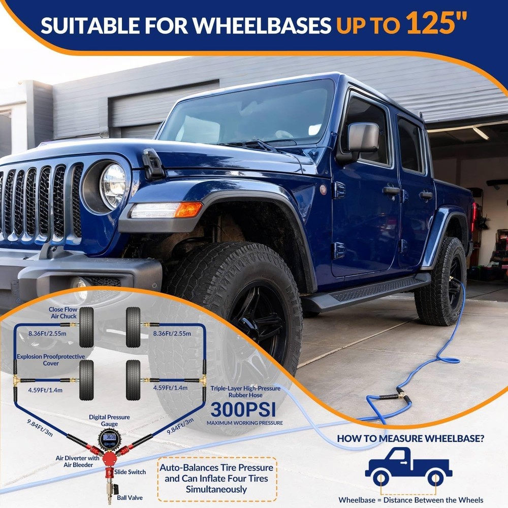 4 Tire Air Down System with Inflator Deflator