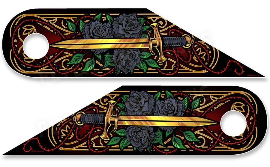 Black Rose Hinge Decal Set