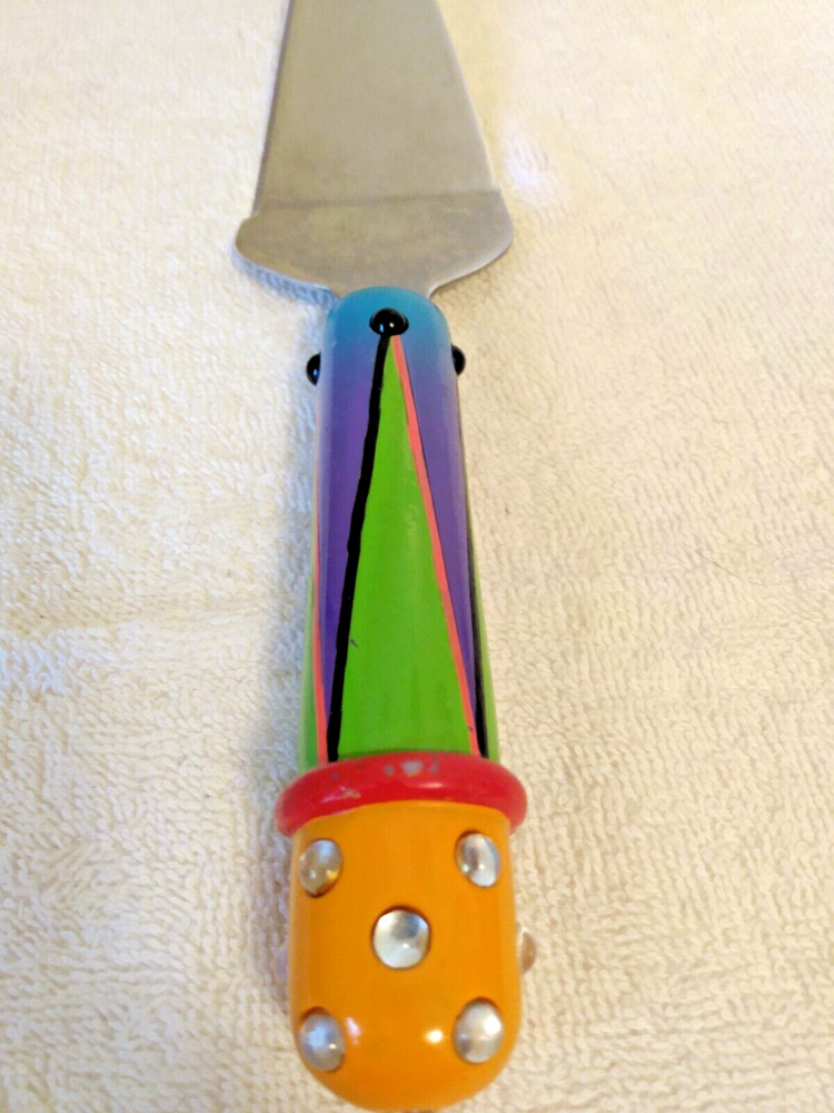 All U Can Handle Hand Painted Ceramic & Stainless Steel Server & Knife/Fork Set