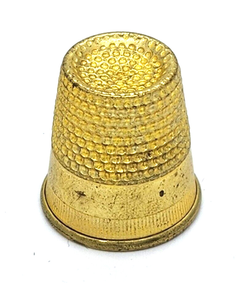 Vintage Gold Tone Thimble Size 10 England