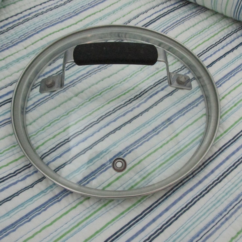 T-FAL Glass Replacement Lid 7" Inside Rim Black Handle Excellent Condition