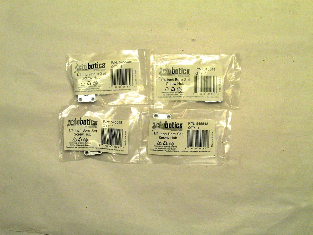 ActoBotics 545548 Set Screw Hub 1/4" Bore Threaded 1.5" pattern 0.25" 0.770"