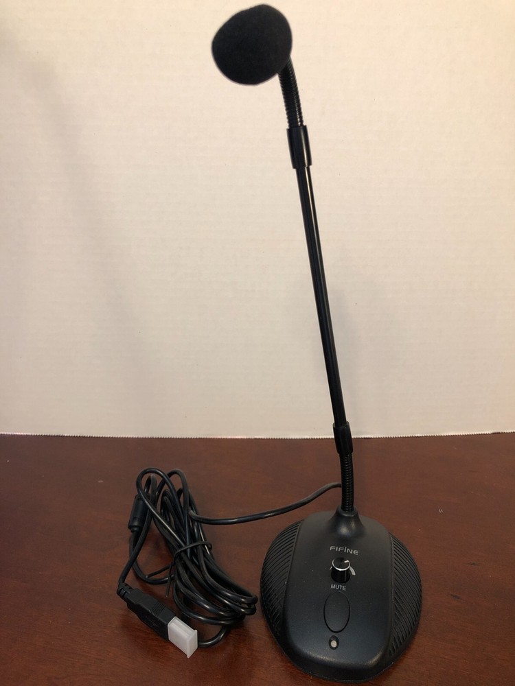 Fifone K052 Black USB PC Computer Audio Mute Button Microphone For Conferencing