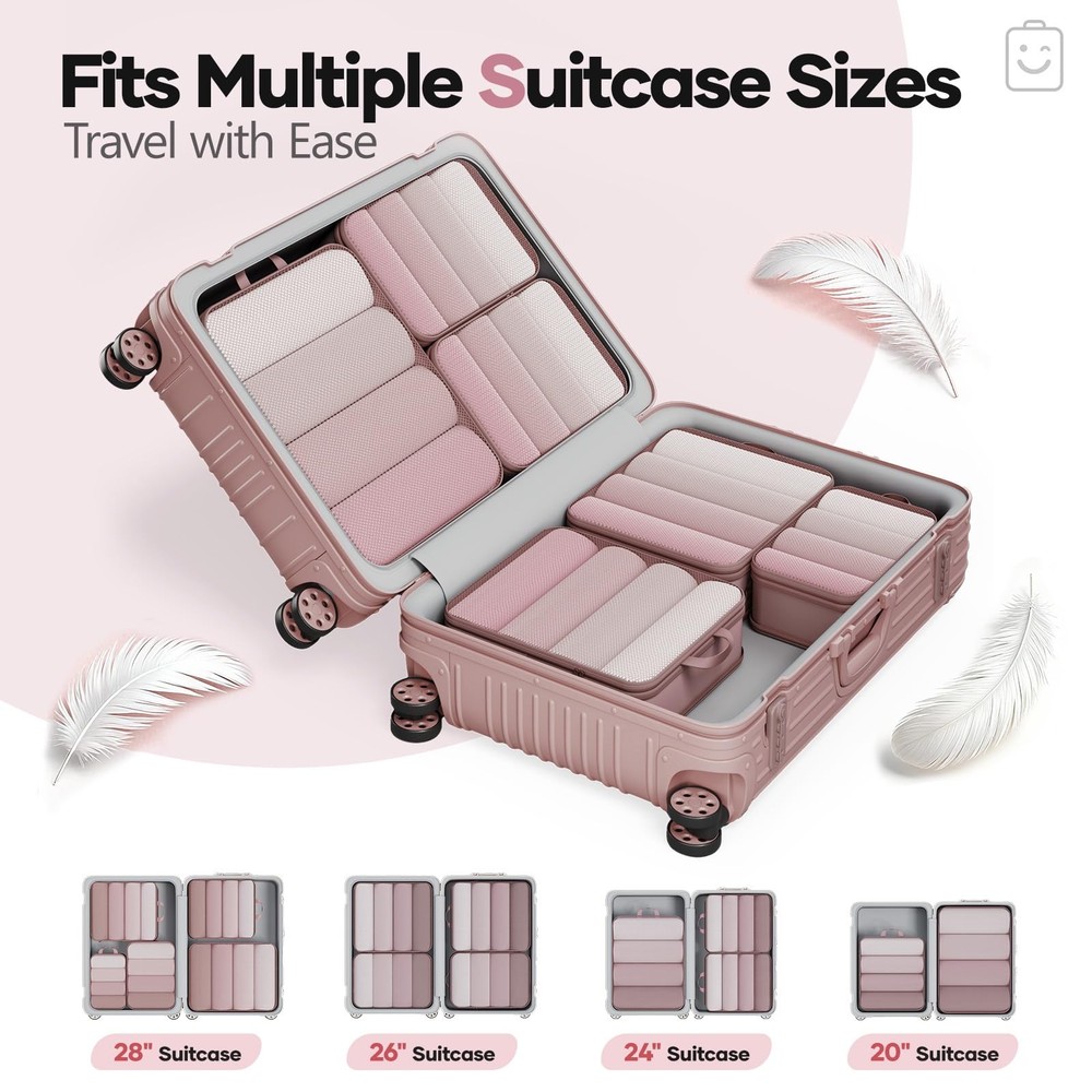 6/9/11 Set Compression Packing Cubes for Travel Essentials,Compressible Expan...