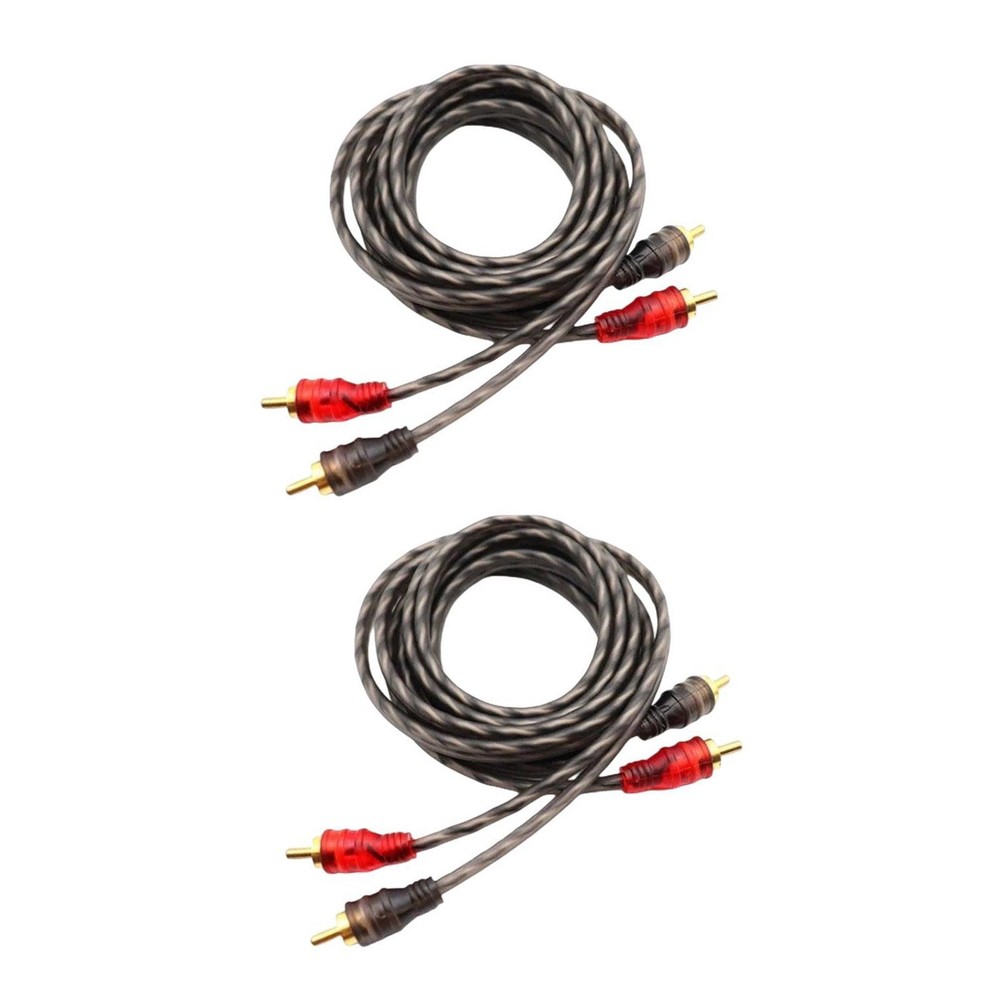 High Quality 2PCS RCA Cables 2 Channel Twisted 4Ft Shielded Interconnect Wire