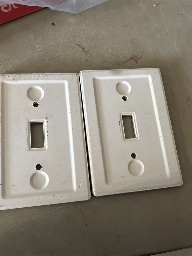 Vintage Pair Bamboo & Palm Tree Ceramic Light Switch Cover For Single Switch