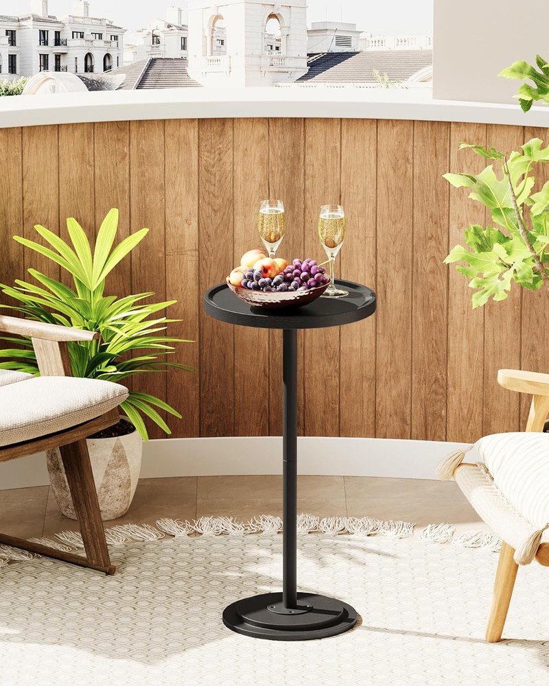 Small Round Side Table Drink Table Small Spaces Pedestal Cocktail Table