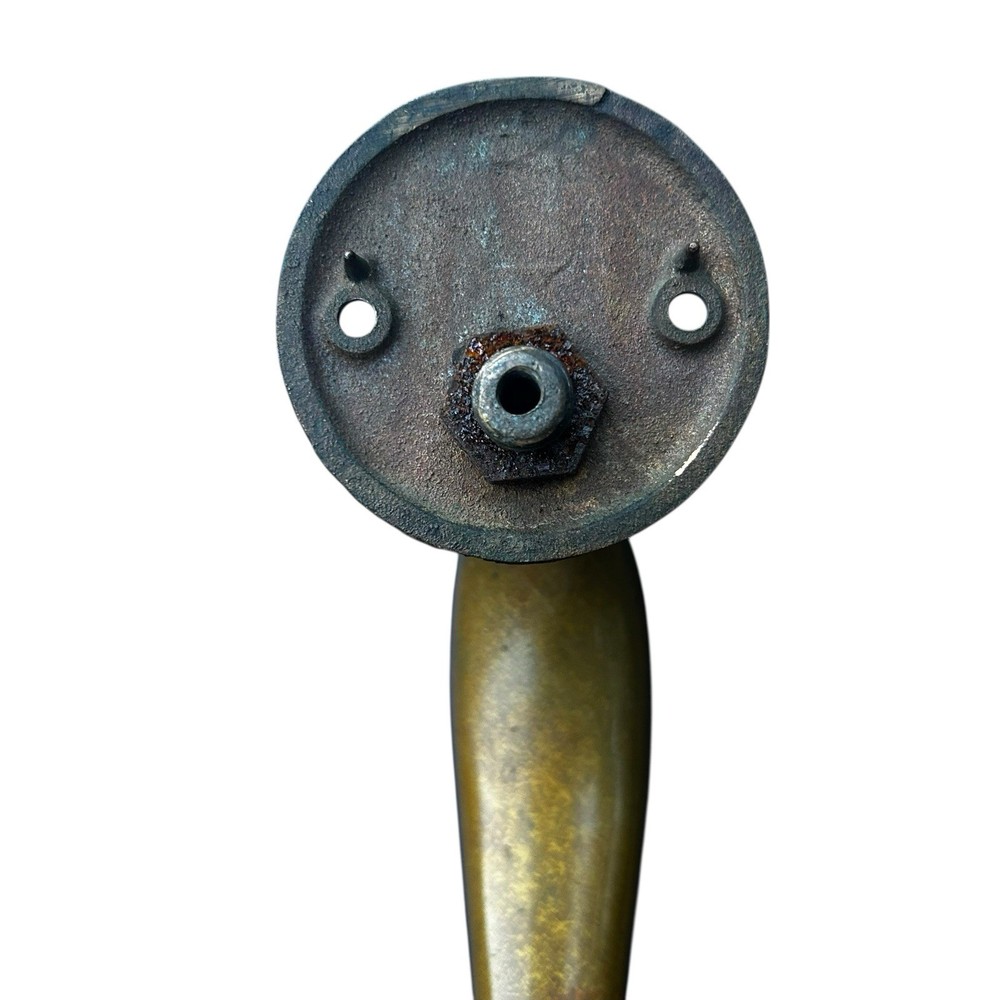 Vintage Large Solid Brass Door Handle Great Patina