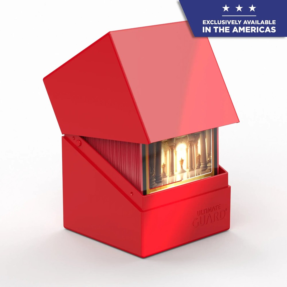 Ultimate Guard Solid Red Boulder 100+ Deck Case New Card Storage Box ccg