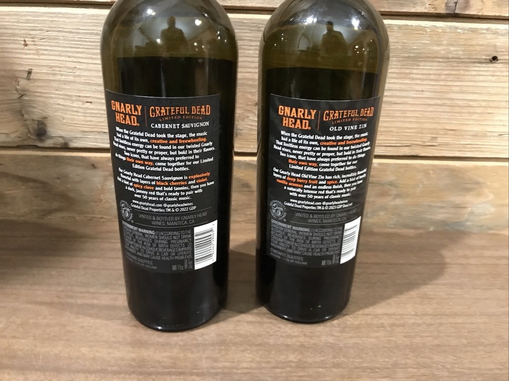 Grateful Dead Limited Edition Wine Bottles (2 empty) Gnarly Head Vineyard