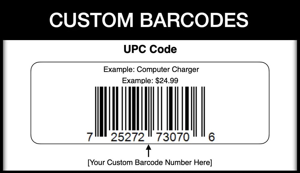 UPC Barcode Labels CUSTOMIZABLE 2.5 x 1 inch Perforated Barcode Label Stickers