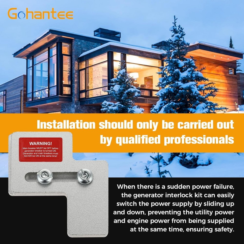Gohantee Generator Interlock Kit, Main Breaker Interlock Kit Compatible with Sie