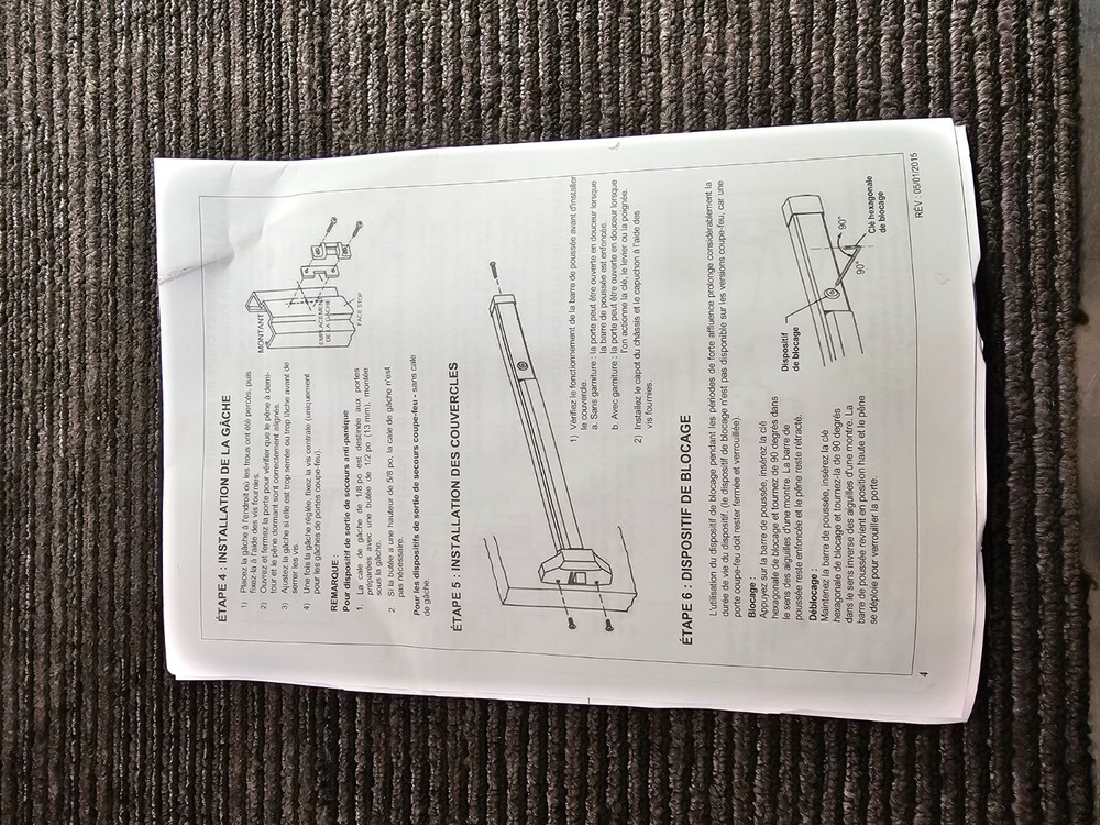 General Lock CS380444 Exit Device, Rim Type, Exit Only, Panic, 36" Door Width