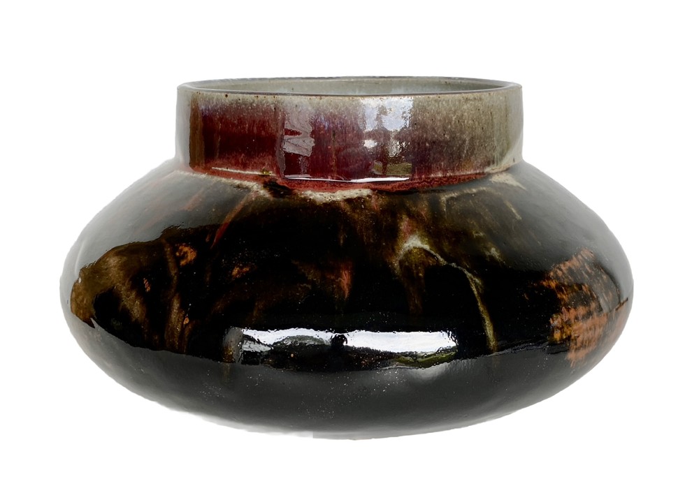 Studio Art Brown Dripware Pottery Pot/Vase - Chop Mark, 11"