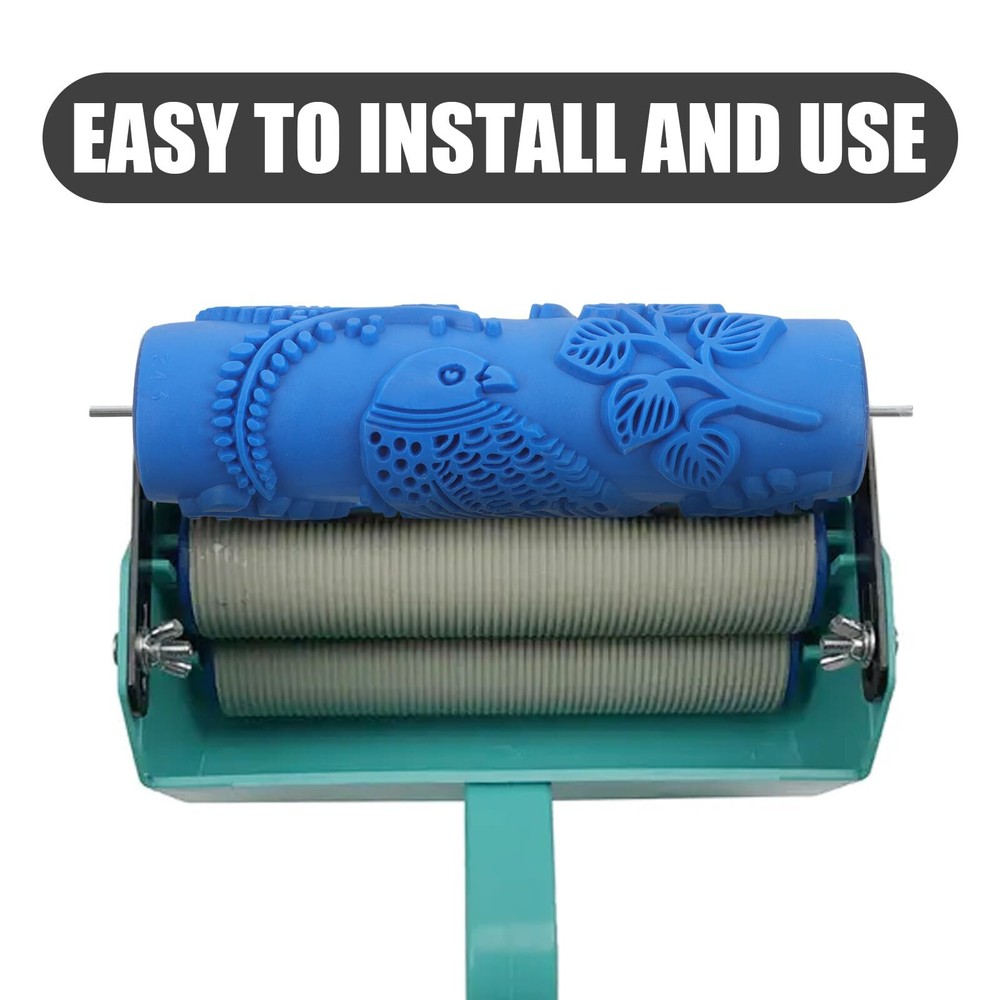 jojofuny 7'' Decorative Rubber Paint Roller with Design Patterns for DIY Wall...