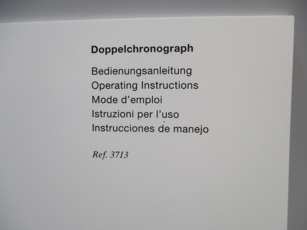 IWC Doppelchronograph Split-Seconds Chronograph Watch Ref 3713 Instructions Book