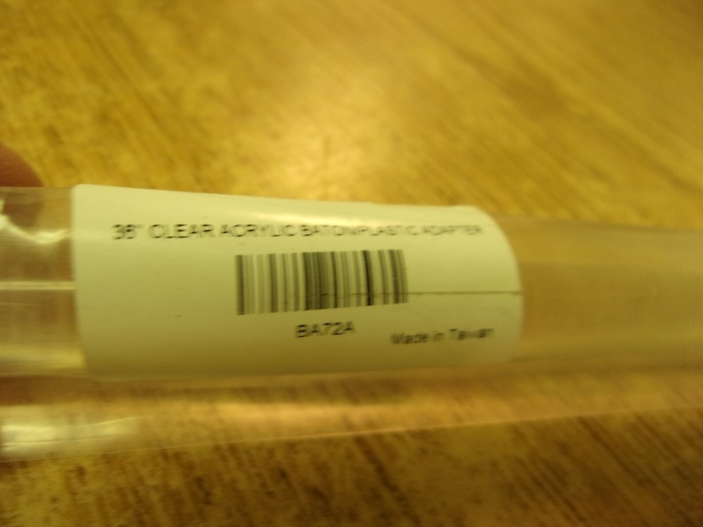 36" Clear Acrylic Baton With Plastic Adapter BA72A