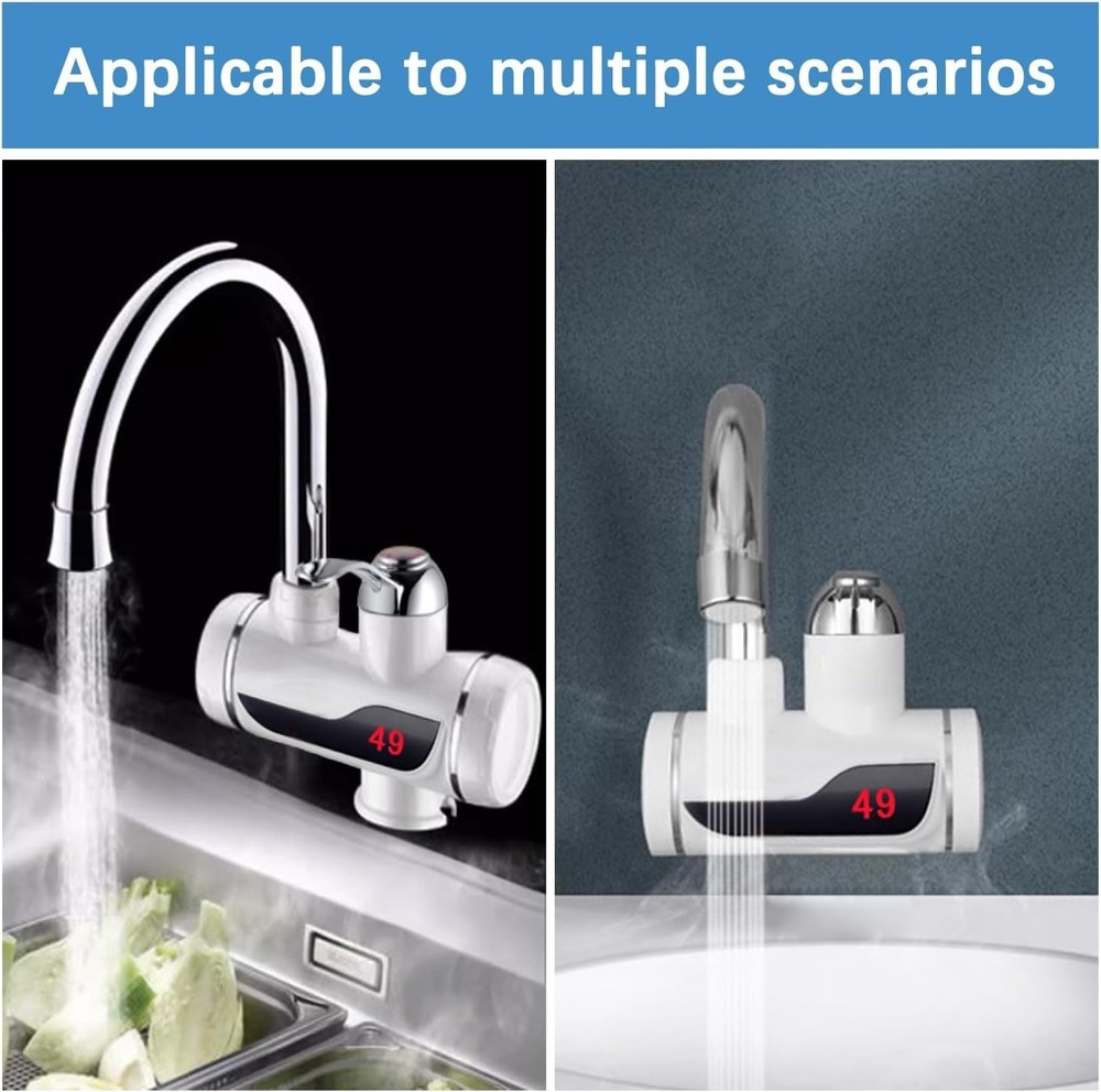 110V Instant Tankless Electric Water Heater Faucet 360° Rotating Hot Water Fa...