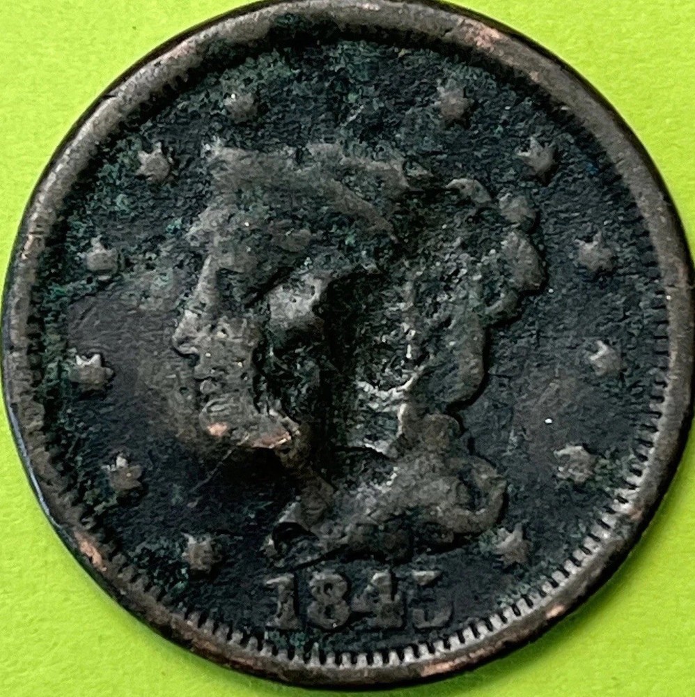 1845 Braided Hair Large Cent