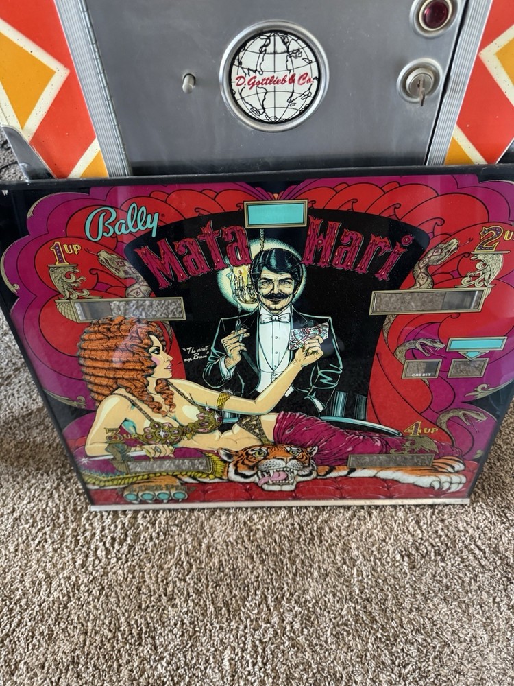 Bally Mata Hari Pinball Machine Back Glass ORIGINAL