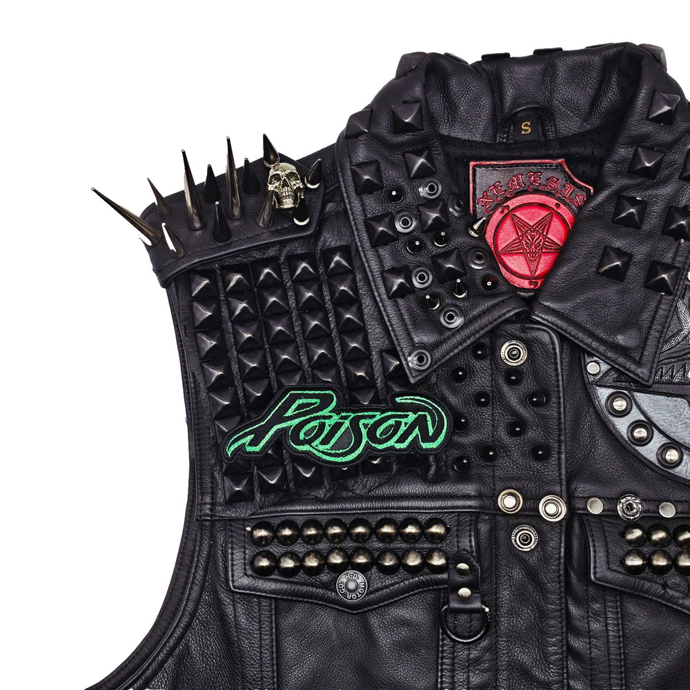POISON BLACK AND GREEN LOGO EMBROIDERED PATCH
