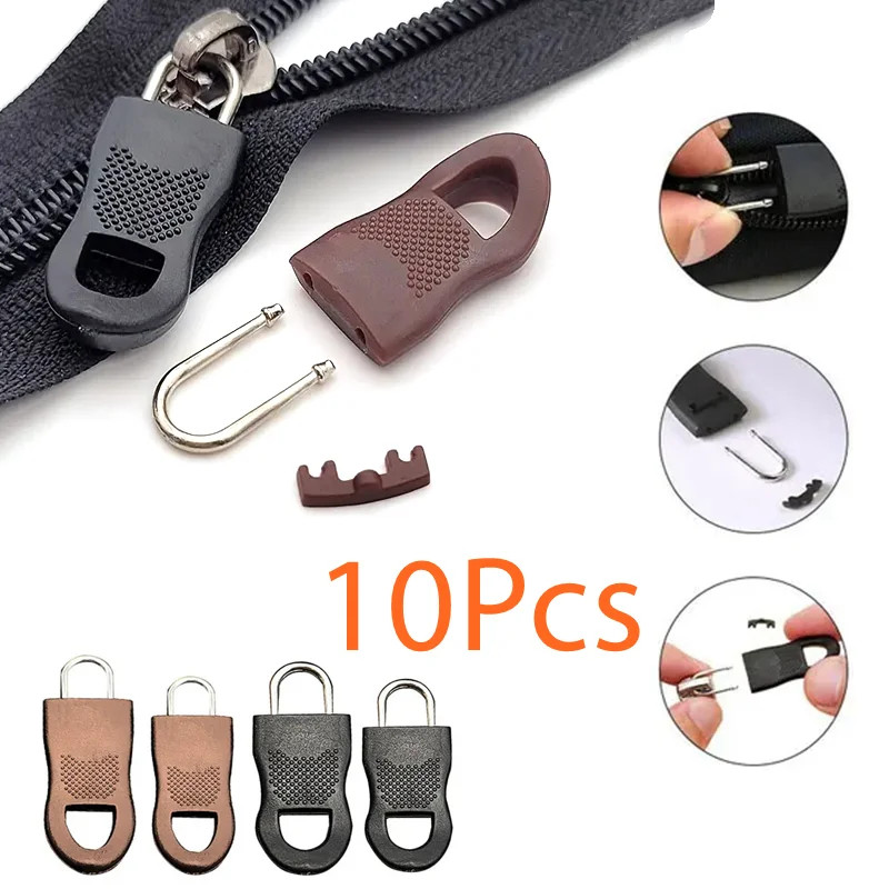 10Pcs Replacement Zipper Head Tool-free Removable Zipper Puller for Luggage Scho